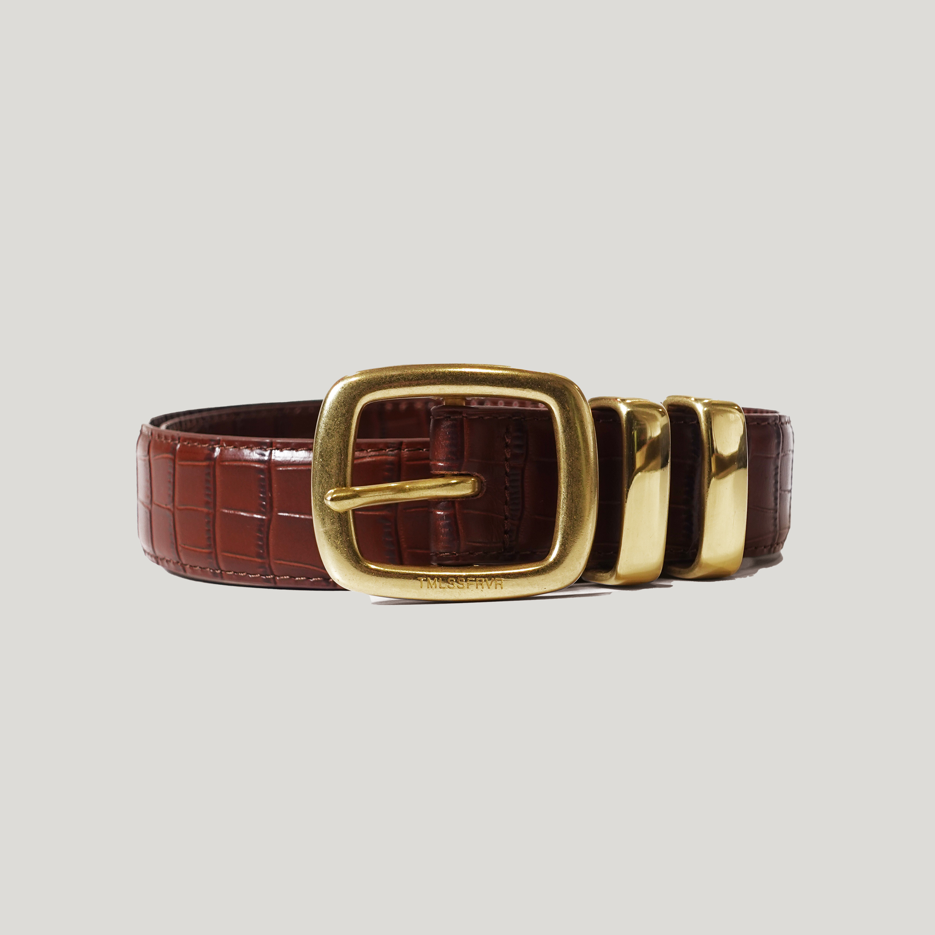 BROWN CROC BELT