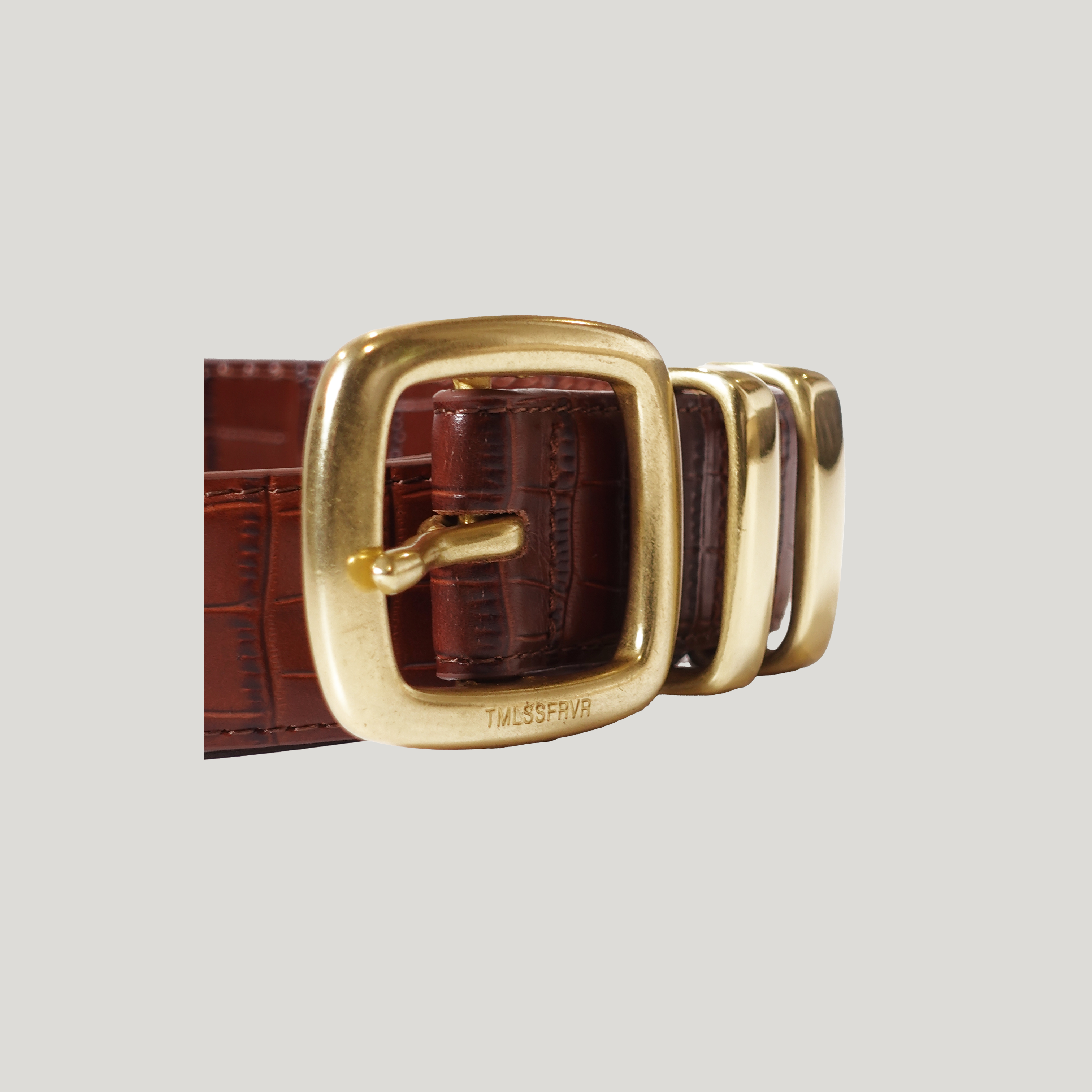 BROWN CROC BELT