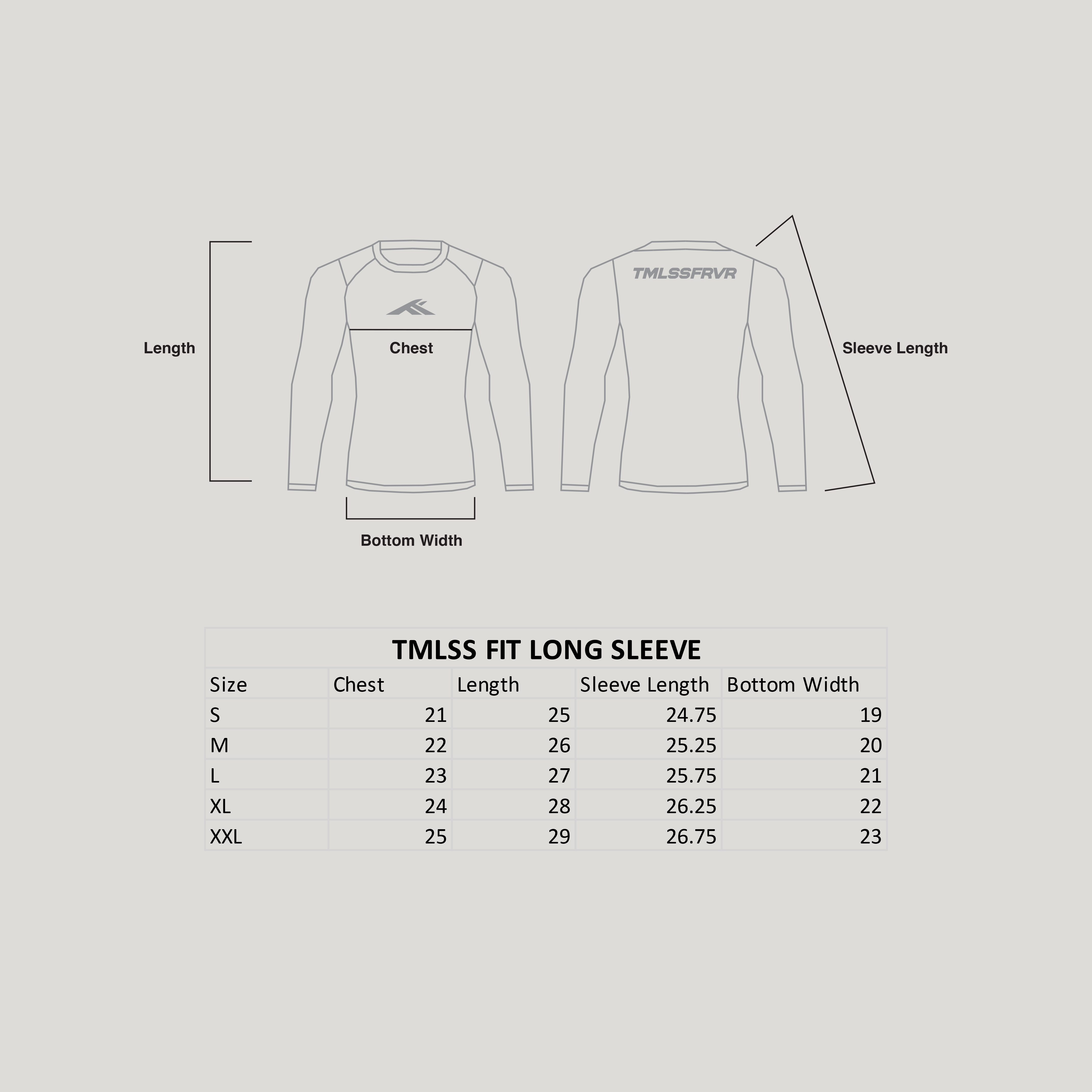 TMLSS FIT LONG SLEEVE WHITE